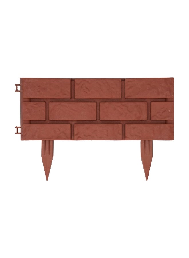 LIVING ACCENTS 4-Piece Brick Wall Design Plastic Interlocking Hinges Garden Fence Brown 29.5 x 18 x 18 cm 338856 - Image 1